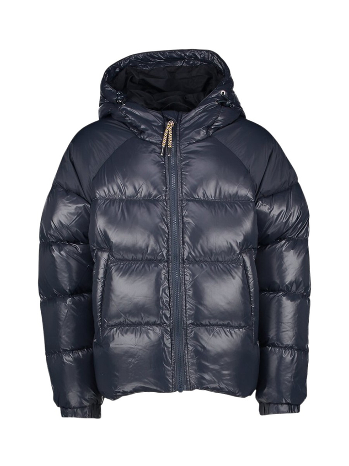 Blauwe padded jas met rits en kap Sten Pyrenex 