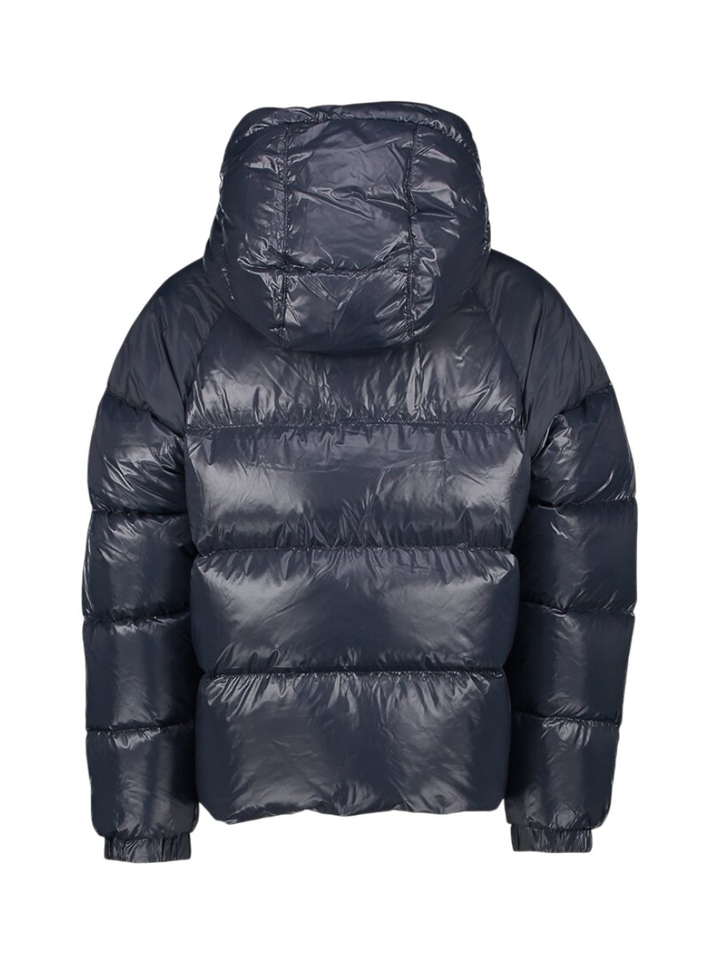 Blauwe padded jas met rits en kap Sten Pyrenex 