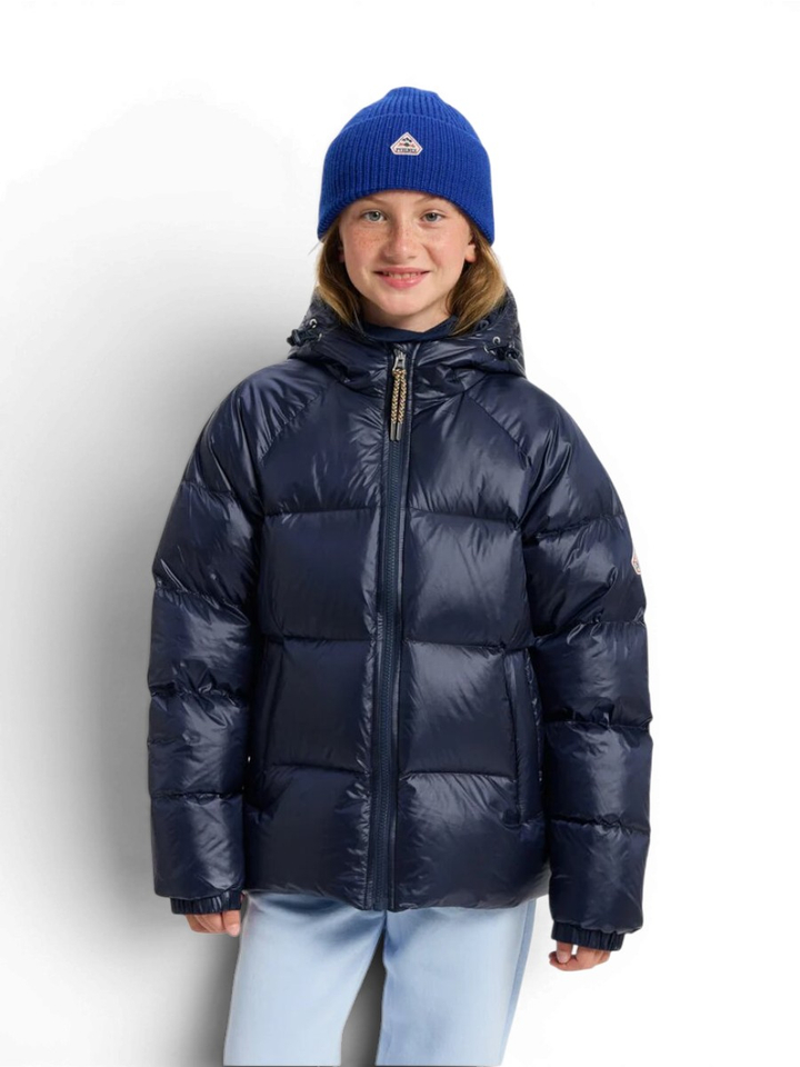 Blauwe padded jas met rits en kap Sten Pyrenex 