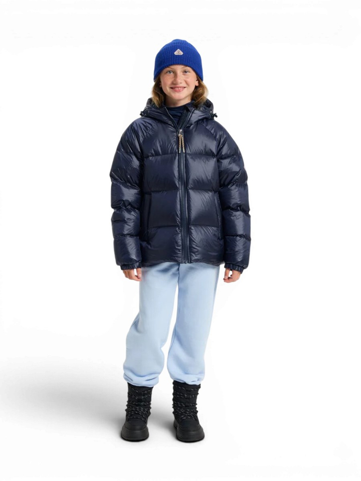 Blauwe padded jas met rits en kap Sten Pyrenex 