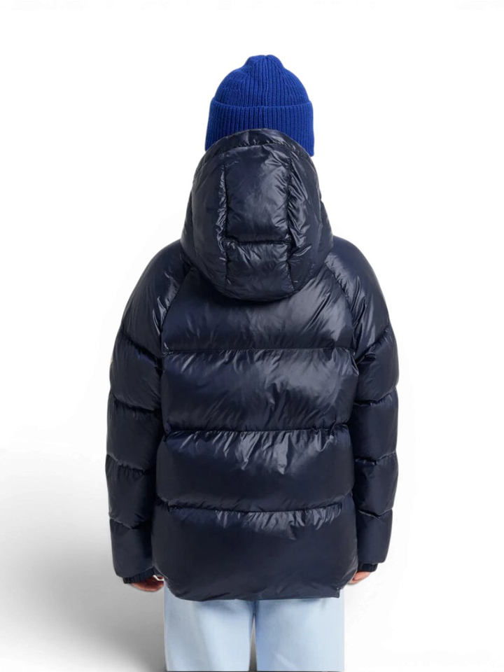 Blauwe padded jas met rits en kap Sten Pyrenex 