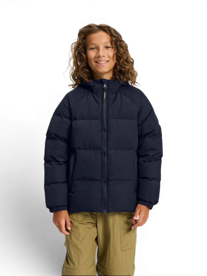 Blauwe padded winterjas met kap Sten Smooth Pyrenex