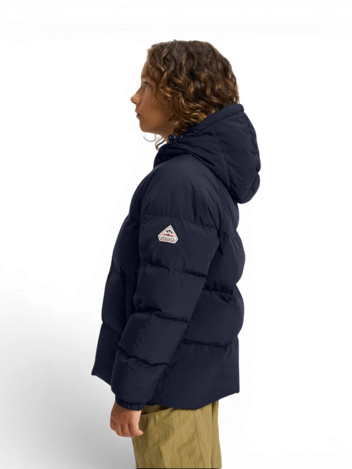 Blauwe padded winterjas met kap Sten Smooth Pyrenex