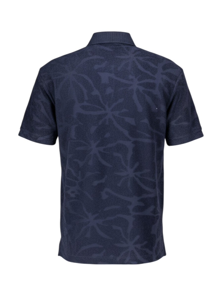 Donkerblauwe polo in structuur met badstof Hugo Boss