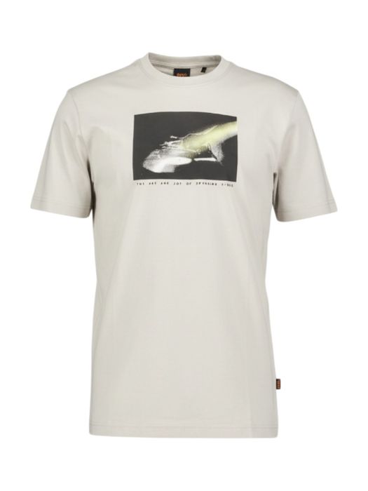 Grijze T-shirt met opdruk Hugo Boss