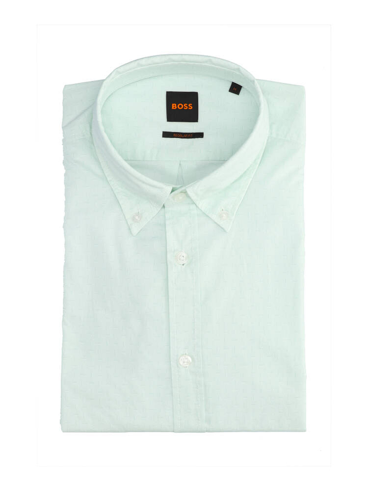 Aqua kleurig hemd (regular fit) met lange mouwen Hugo Boss 