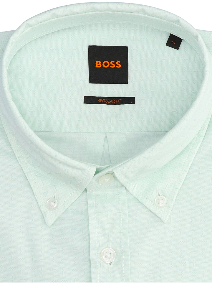 Aqua kleurig hemd (regular fit) met lange mouwen Hugo Boss 