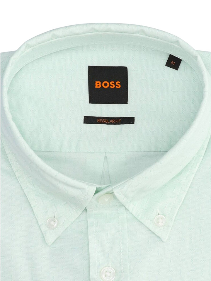 Aqua kleurig hemd (regular fit) met lange mouwen Hugo Boss