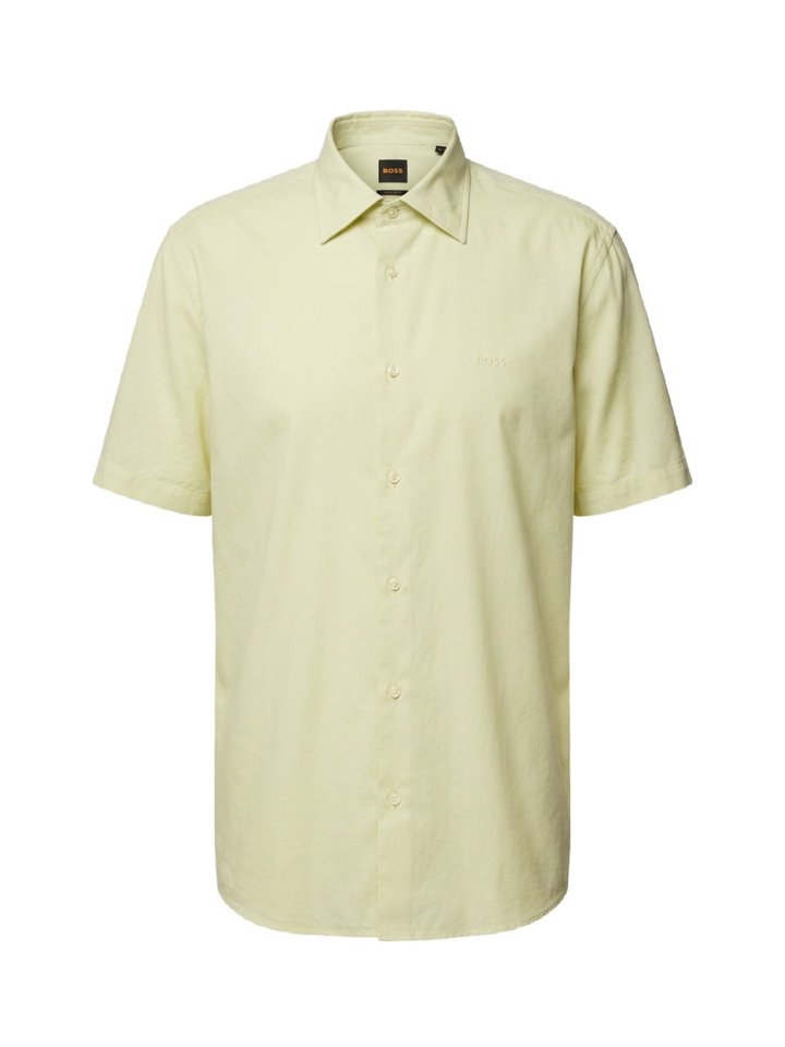 Medium groen katoenen hemd (regular fit) met korte mouwen Hugo Boss