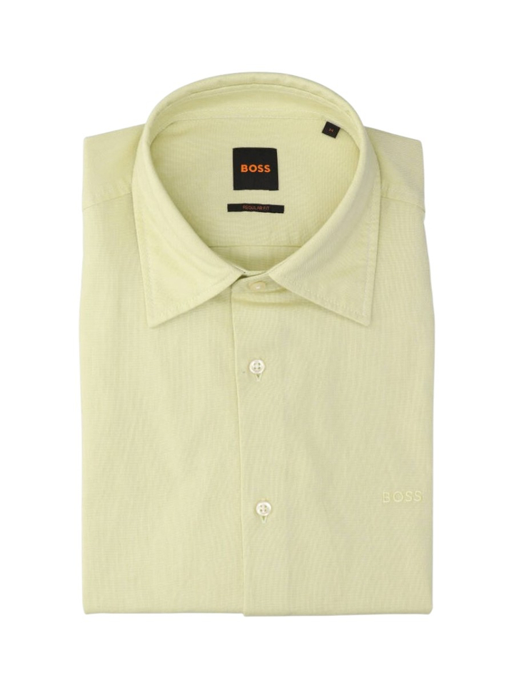 Medium groen katoenen hemd (regular fit) met korte mouwen Hugo Boss