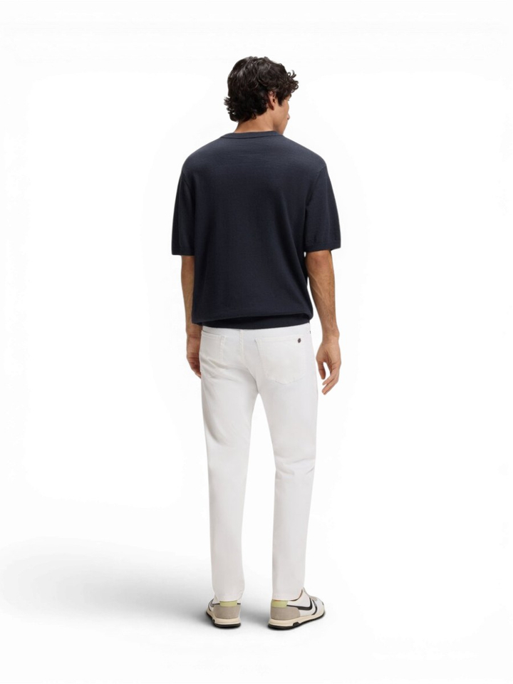 Donkerblauwe trui met streep structuur Hugo Boss