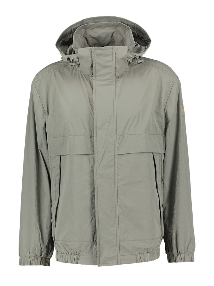 Grijze jas met rits en kap Hugo Boss 