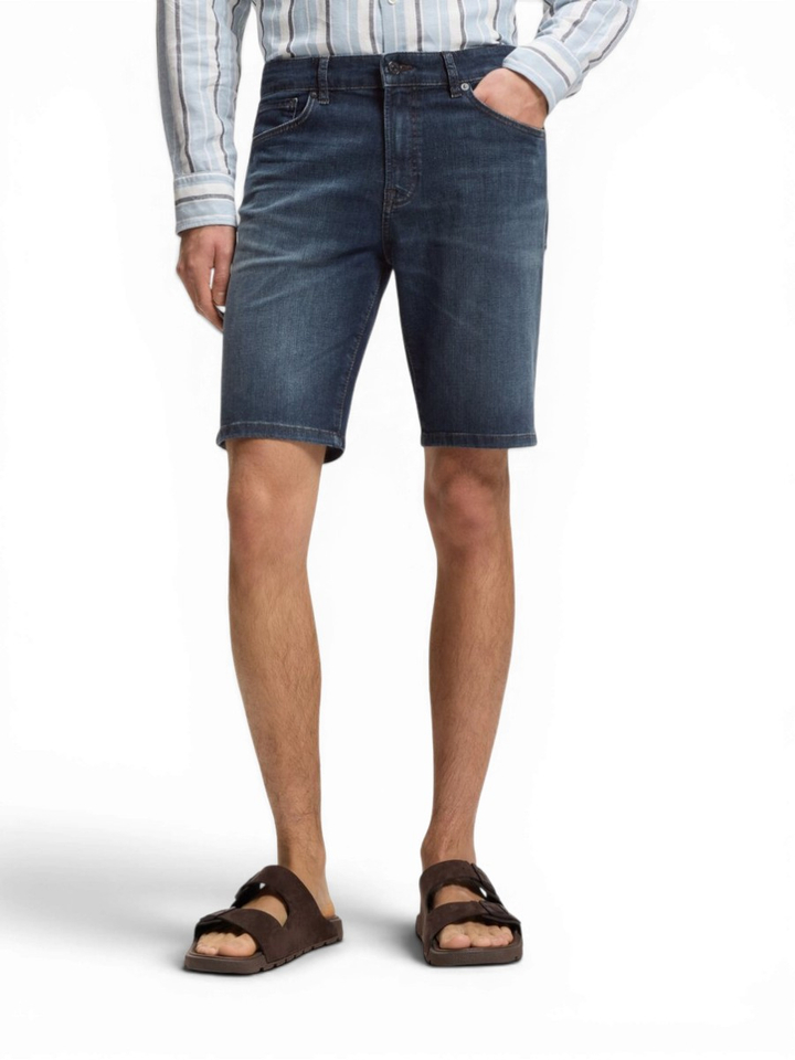 Donkerblauwe jeansshort regular fit Hugo Boss 
