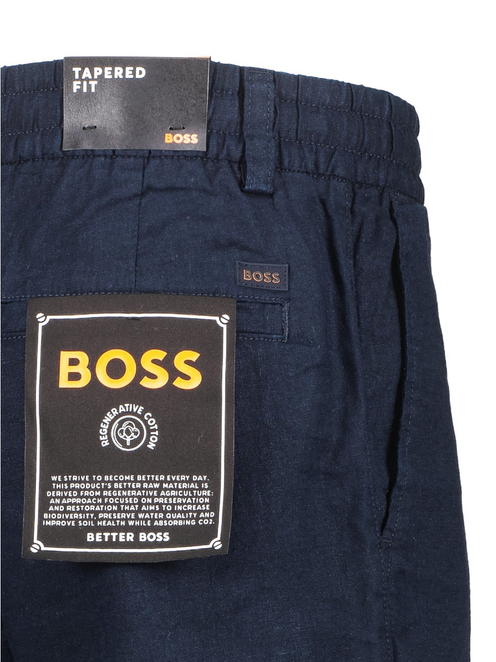 Donkerblauwe linnen short Hugo Boss 