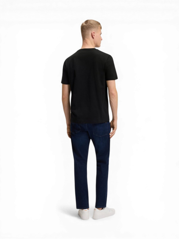 Zwarte T-shirt met opdruk Hugo Boss 