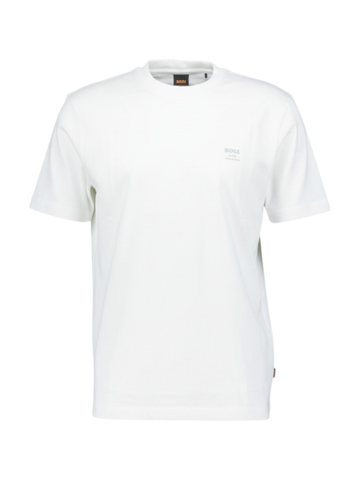 Witte katoenen T-shirt met opdruk Hugo Boss 