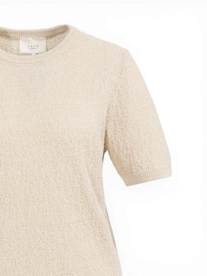 Beige trui met korte mouwen Yaya
