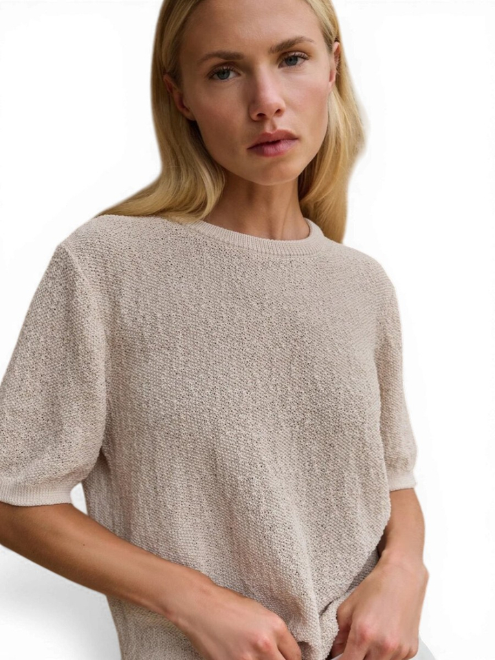Beige trui met korte mouwen Yaya
