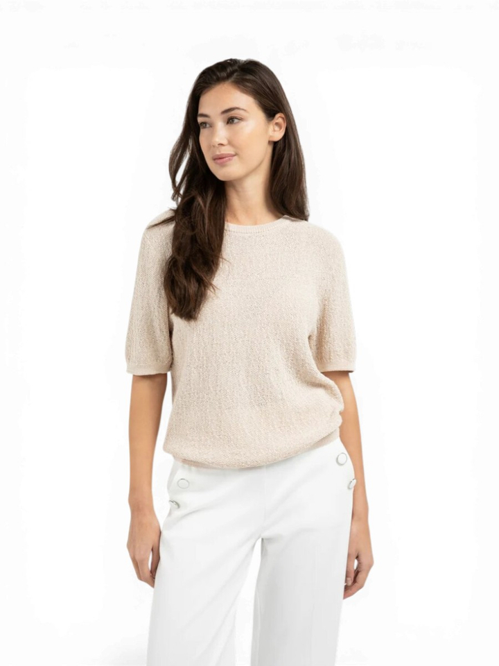 Beige trui met korte mouwen Yaya