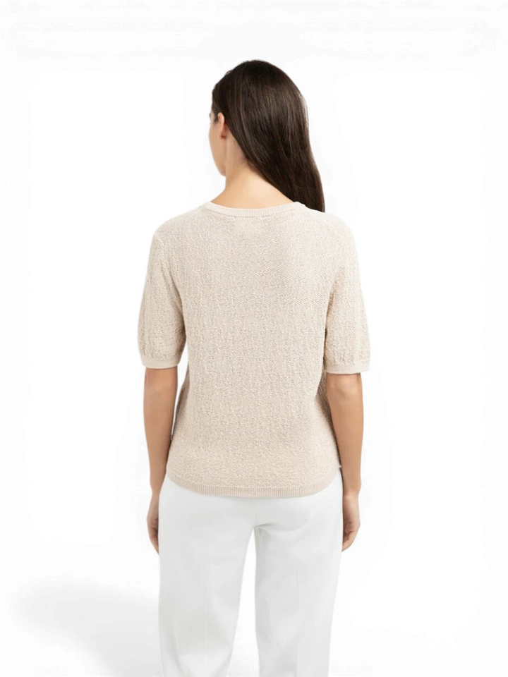 Beige trui met korte mouwen Yaya