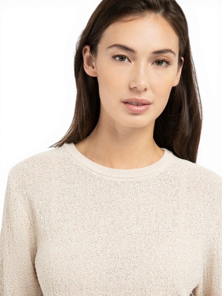 Beige trui met korte mouwen Yaya