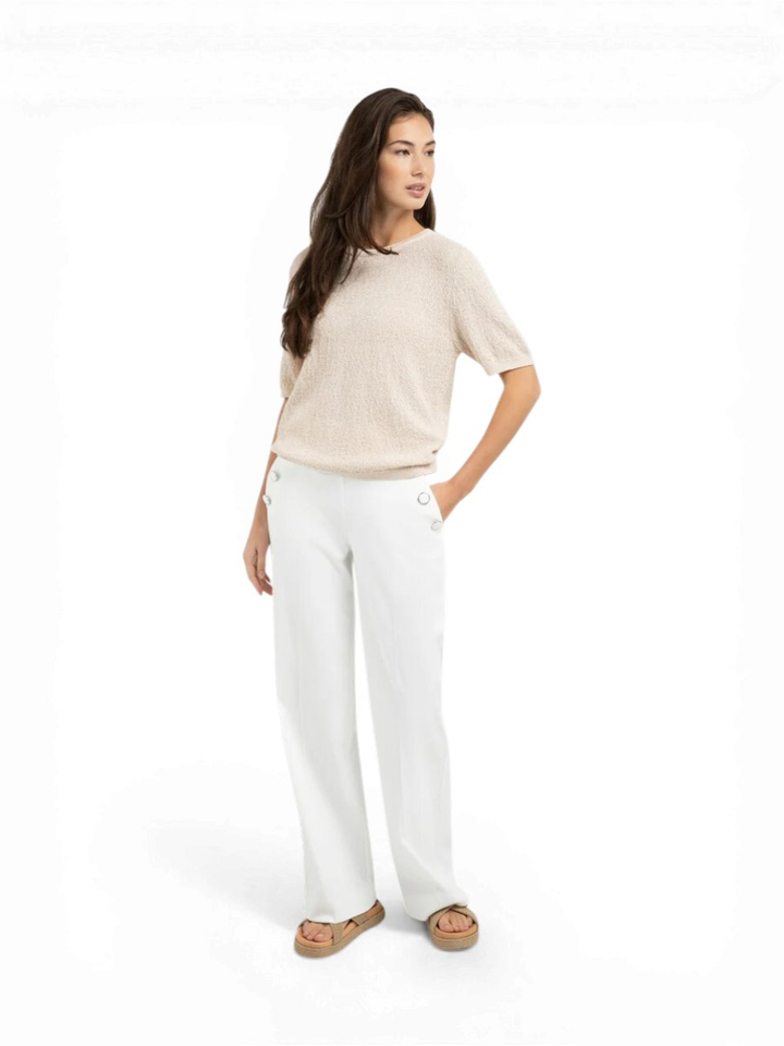 Beige trui met korte mouwen Yaya