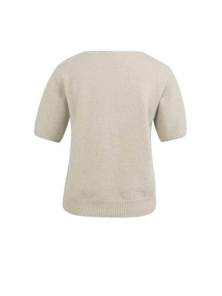 Beige trui met witte kraag Yaya 