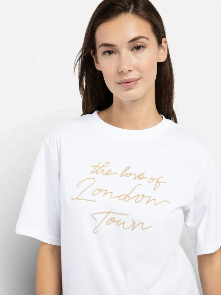 Witte t-shirt met opdruk Yaya 