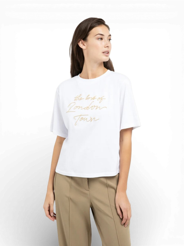 Witte t-shirt met opdruk Yaya 