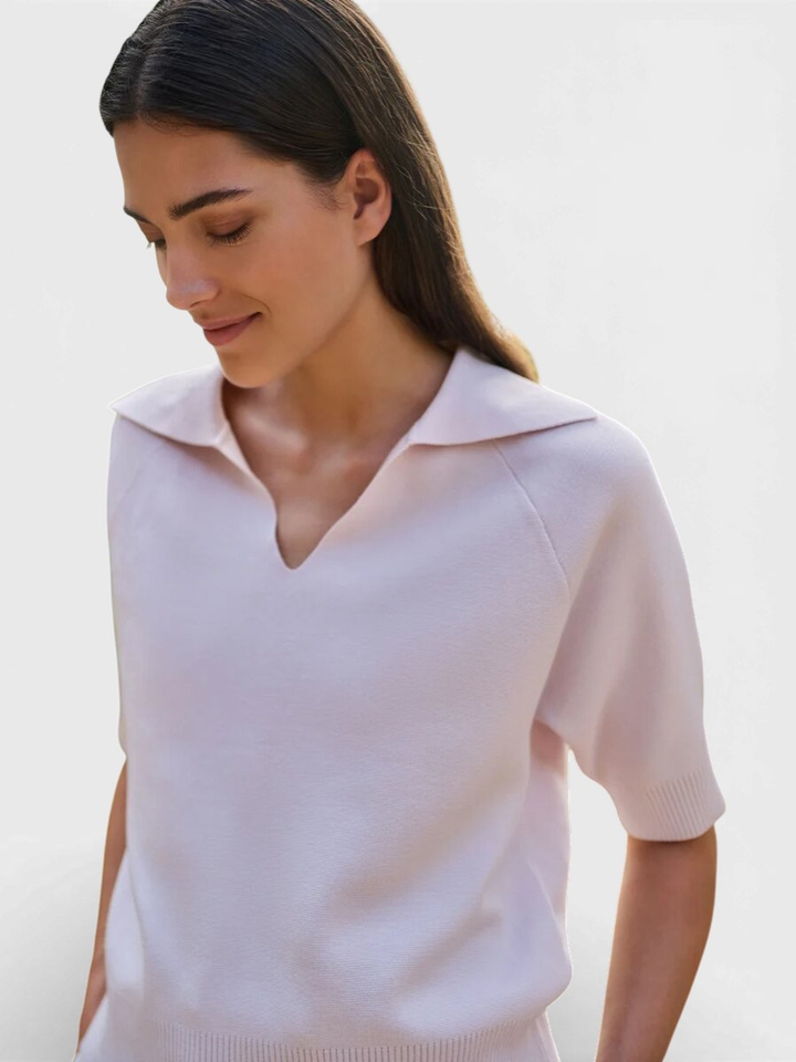 Lichtroze trui met korte mouwen Yaya 