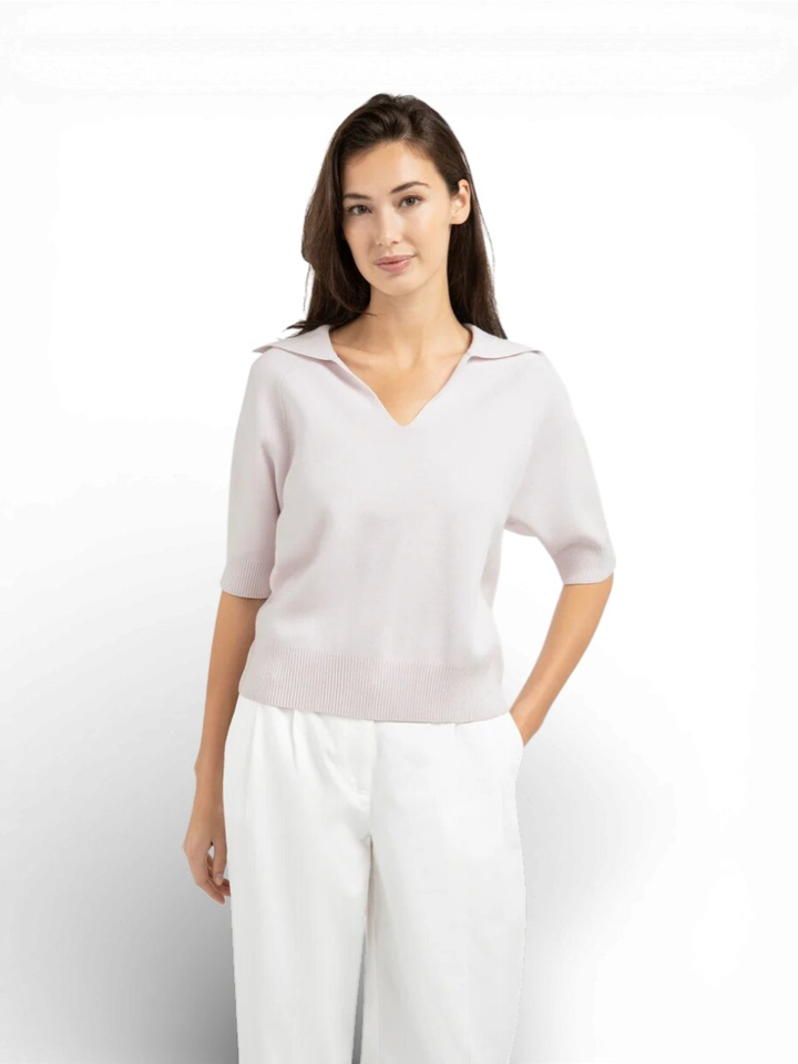 Lichtroze trui met korte mouwen Yaya 