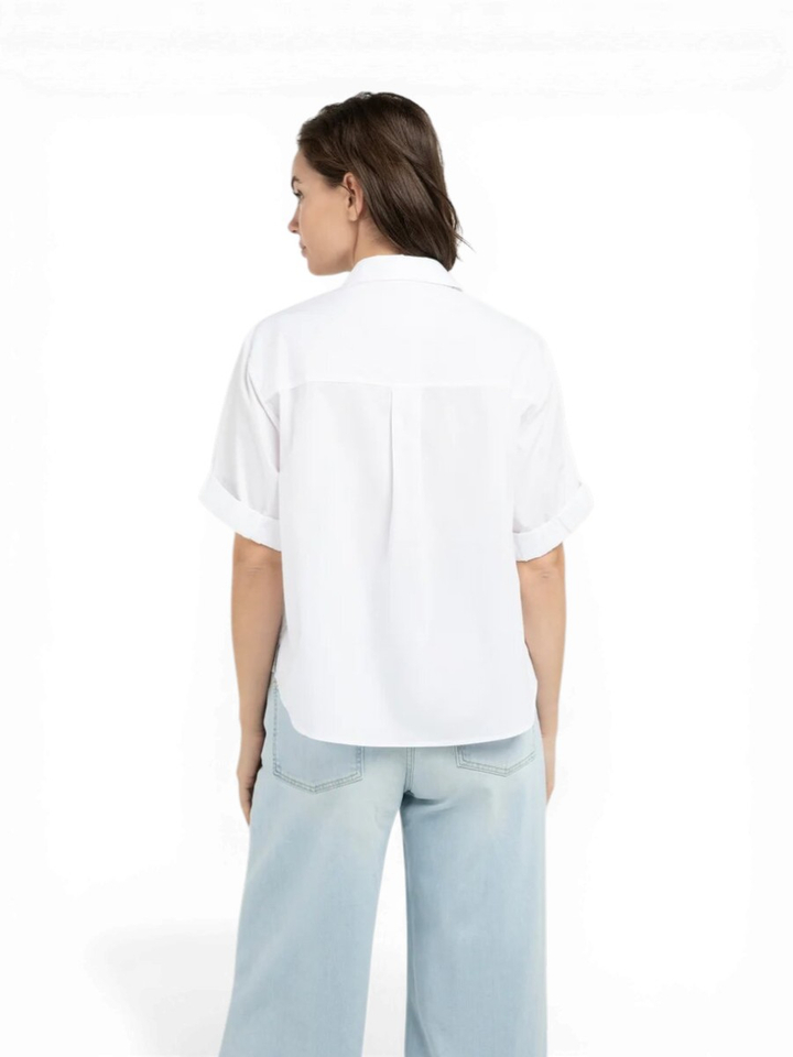 Witte blouse met korte mouwen Yaya