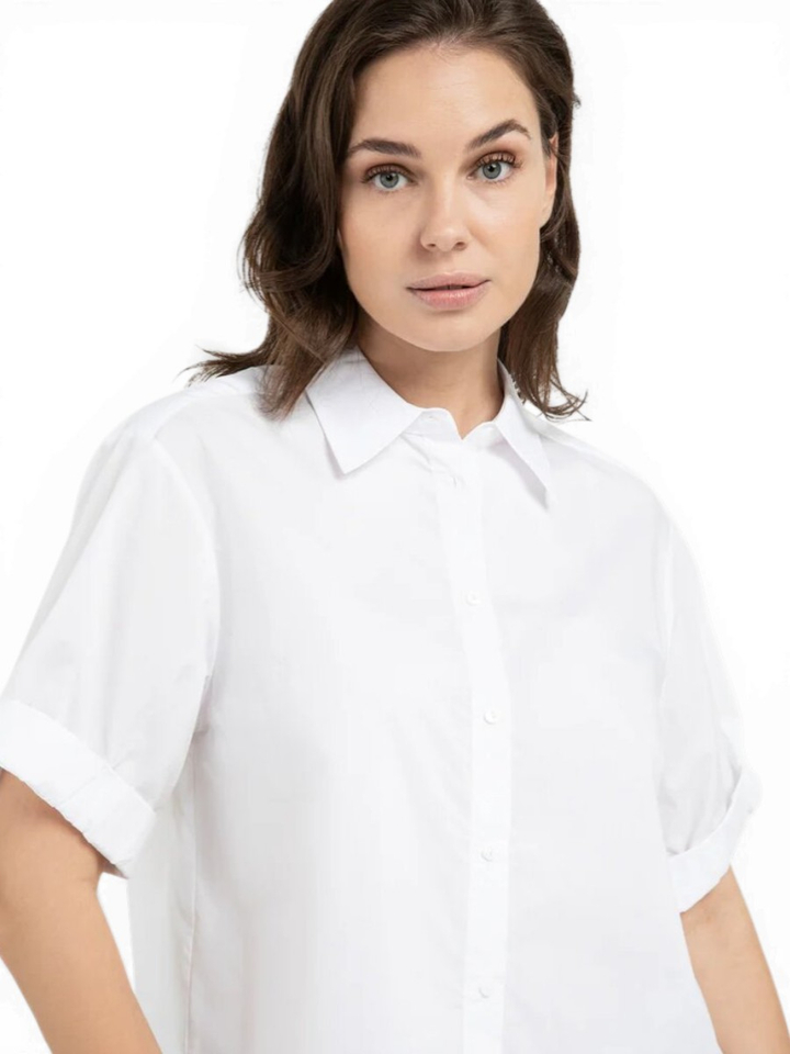 Witte blouse met korte mouwen Yaya