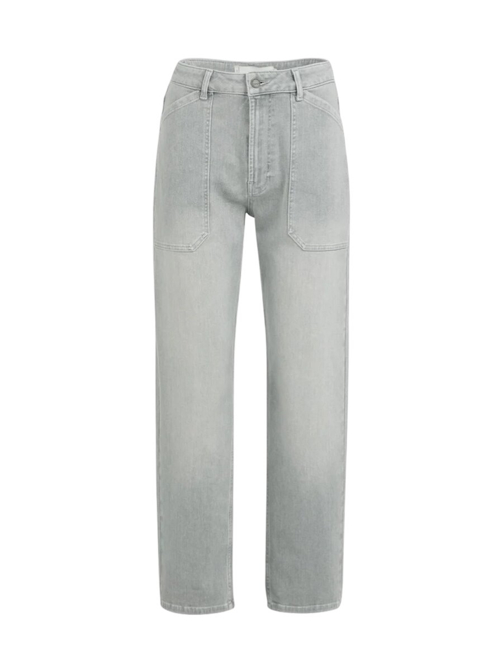 Grijze tapered broek met hoge taille Yaya 
