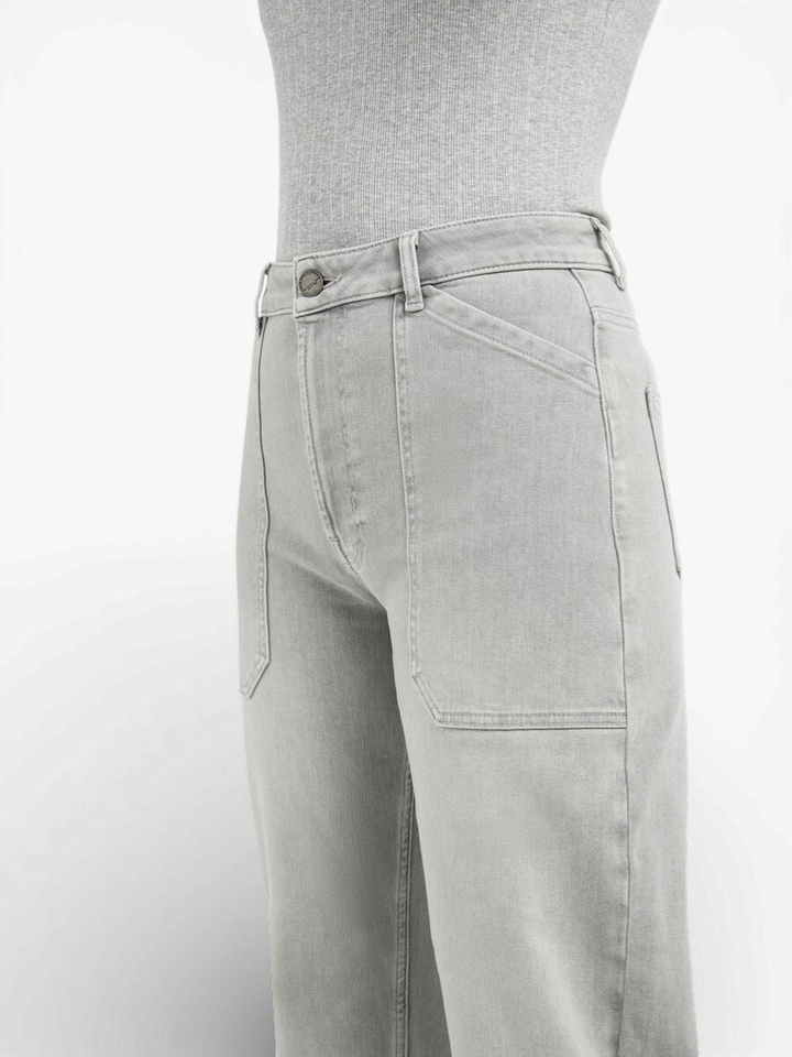 Grijze tapered broek met hoge taille Yaya 