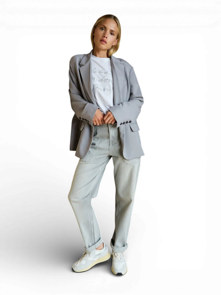 Grijze tapered broek met hoge taille Yaya 