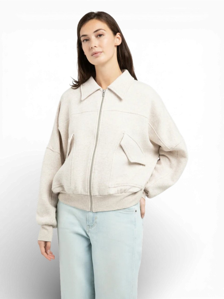 Beige cardigan met rits Yaya