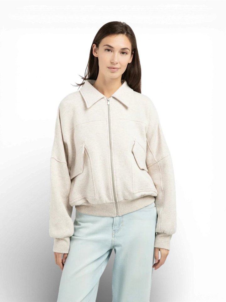 Beige cardigan met rits Yaya