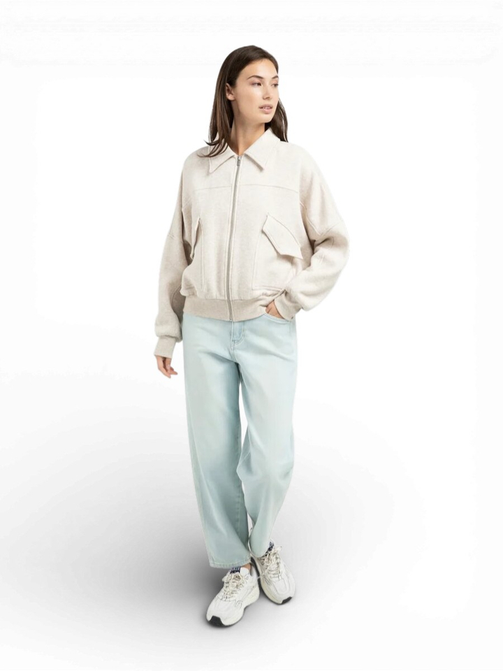 Beige cardigan met rits Yaya