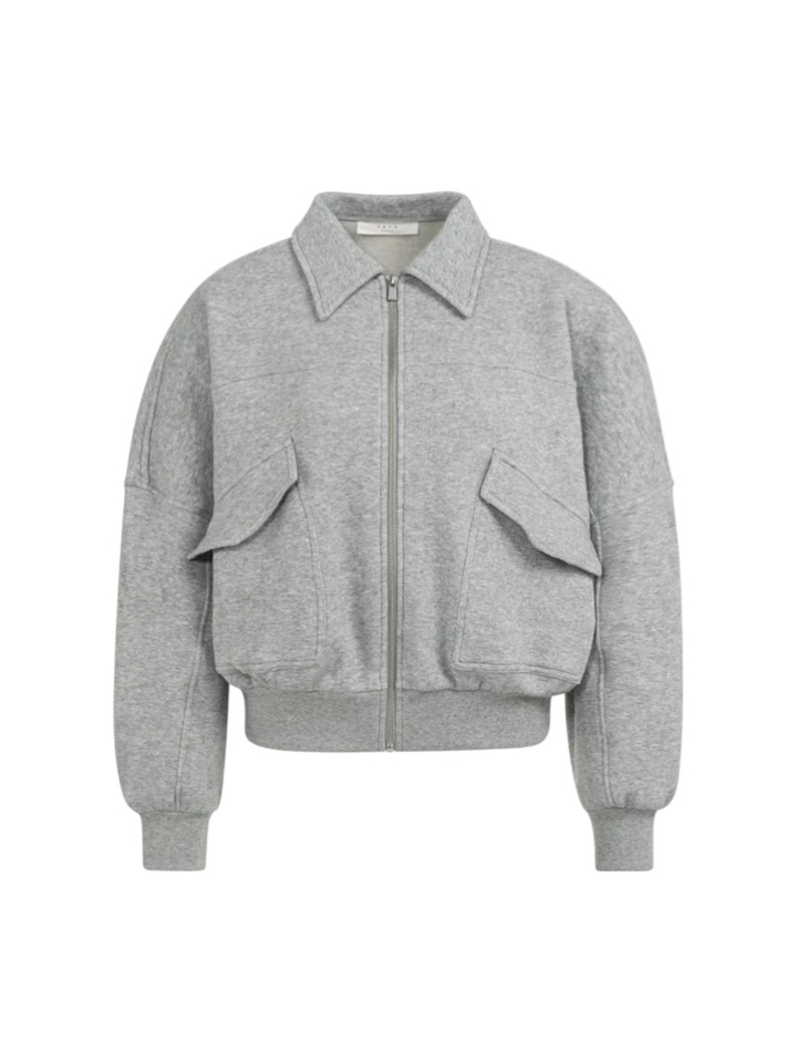 Lichtgrijze cardigan met rits Yaya 