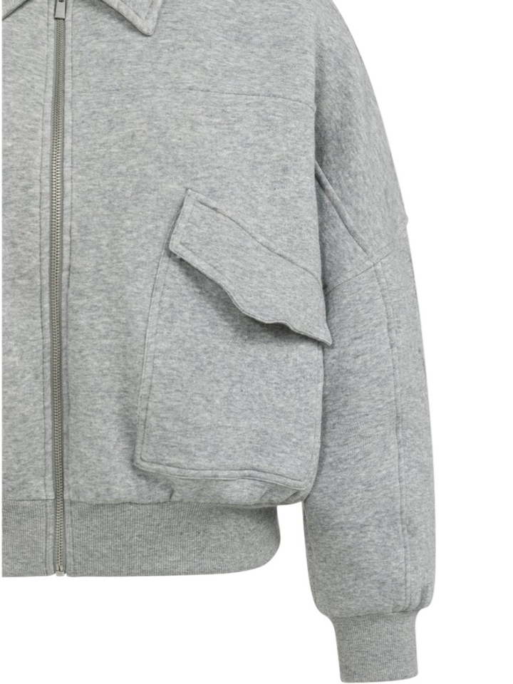 Lichtgrijze cardigan met rits Yaya 