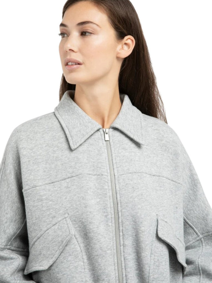 Lichtgrijze cardigan met rits Yaya 