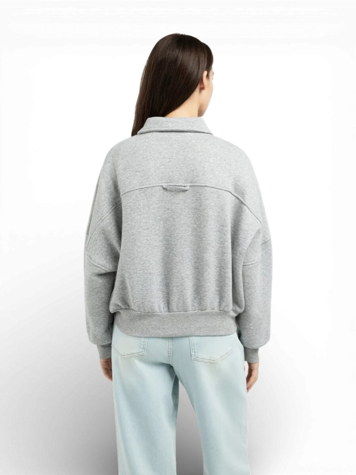 Lichtgrijze cardigan met rits Yaya 