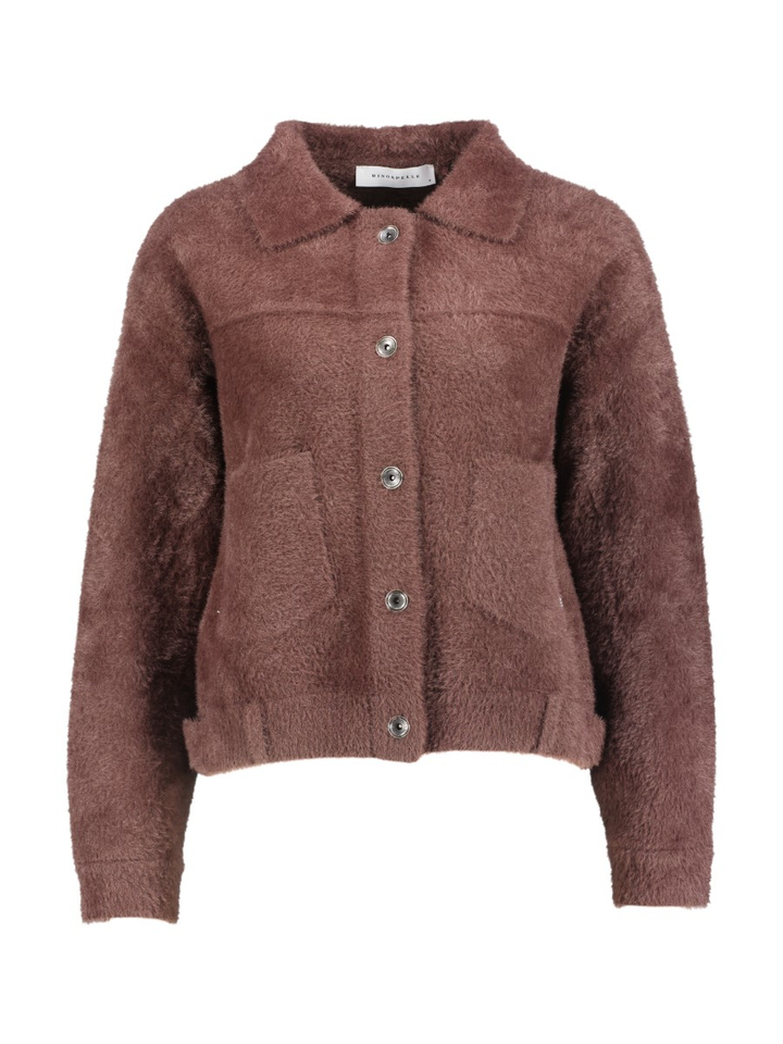 Donkerbruine gilet met knoopsluiting Bubbly Rino Pelle