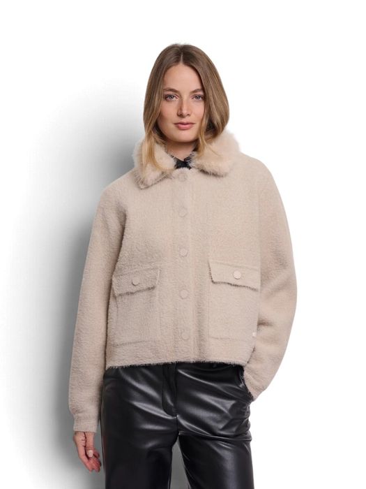 Beige gilet met knoopsluiting Nia Rino Pelle