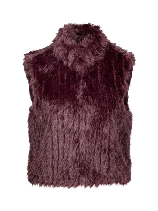 Aubergine kleurige zachte bodywarmer Dava Rino Pelle