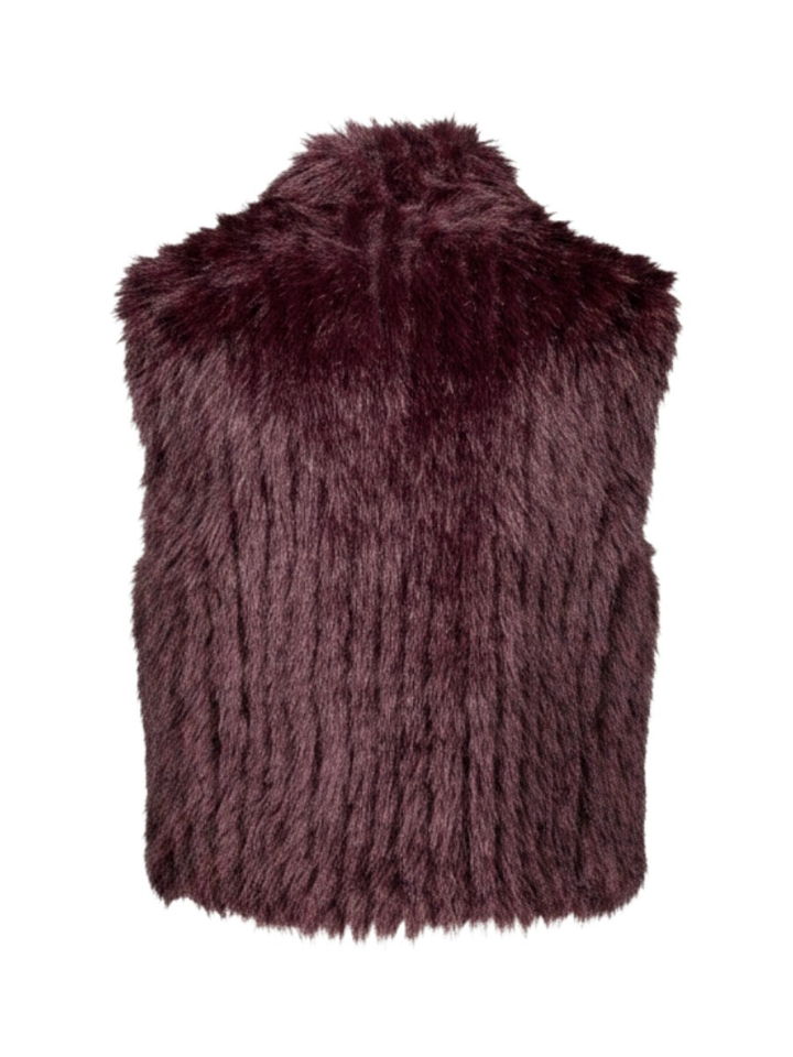 Aubergine kleurige  zachte bodywarmer Dava Rino Pelle 