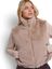 Beige bodywarmer in faux fur Nikki Rino Pelle 