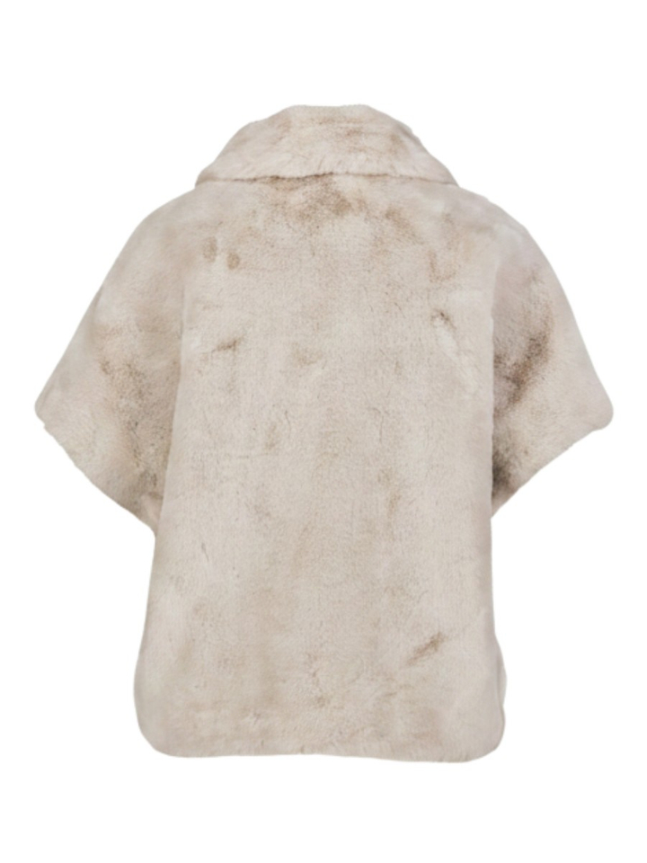 Beige mouwloze jas Bodil Rino Pelle 