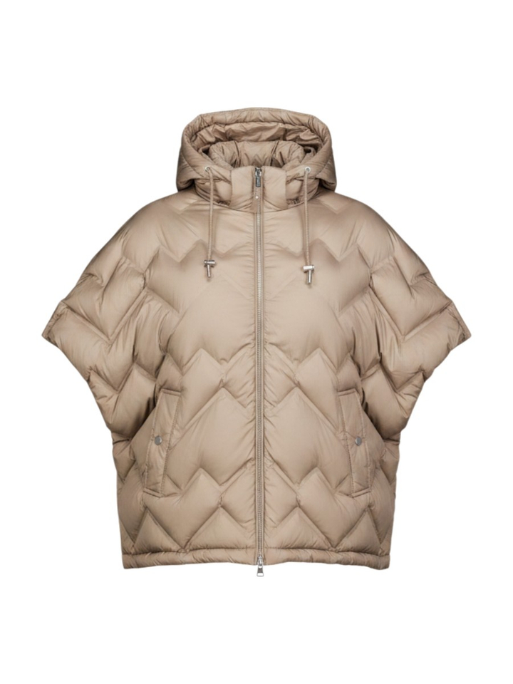 Beige jas oversized met korte mouw Hilary Rino Pelle